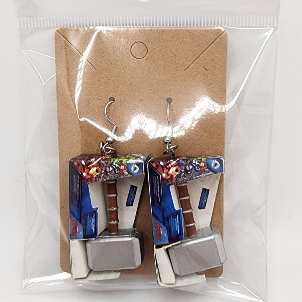 Mini-Brands Disney " Thro's Hammer" Stainless Steel Fishhook Earrings